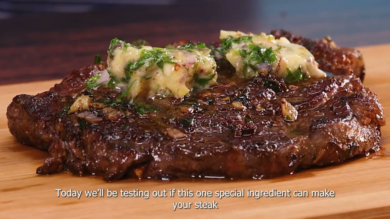 Juicy Steak Coursed in Bone Marrow Butter